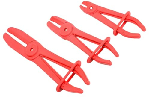 Artibetter Jeu de 3 Pinces Serrage-tuyaux en Plastique Rouge, Légères Endommager les Durites Internes, Réparation Automobile Systèmes de Chauffage