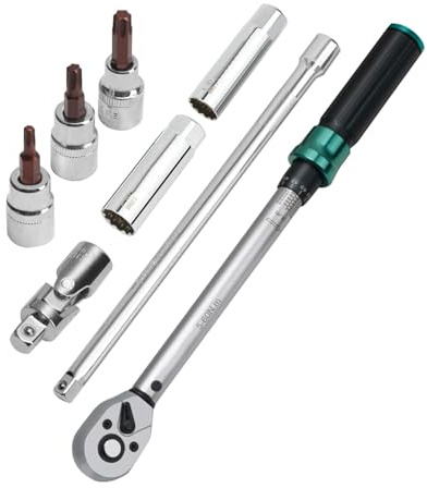 Juego de enchufes giratorios, juego de enchufes de bujía, kit de llave dinamométrica magnética, juego de bujías de cromo vanadio 3/8, llave dinamométrica de 72 dientes, llaves giratorias magnéticas