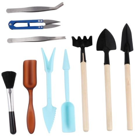 Supvox 10St Gartenwerkzeug aus Eisen Werkzeugkasten Gartenhandwerkzeuge Pflanzenwerkzeuge Mini-Schaufel Pflanzwerkzeug zwiebelschneider verbandsschere Mini-Gartengerät Gartenschaufel Blue