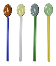 Brandani 51699 CUCCHIAINO RAINBOW COLORI ASSORTITI SET 4 PZ VETRO, 13 cm
