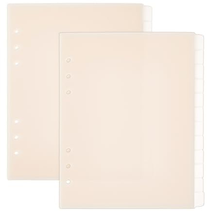 SUPERFINDINGS 24 Feuilles 6 Trou A5 Séparateurs de Classeurs Beige 12 Onglets Séparateurs de Classeurs en Plastique pour Cahier à Anneaux Index de Cahier Beige pour Cahier de Planification
