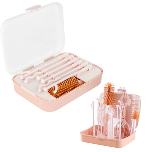 Trockenständer Babyflaschen,7in1 Flaschenhalter Babyflaschen,Baby Bottle Drying Rack mit Flaschenbürste,Strohhalmbürste,Flaschenhalter,Flaschentrockengestell zur Flaschenreinigung
