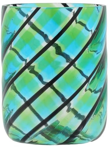Glass Of Venice Murano Glass Italian Shot Glass 2 oz. Filigrana Design Green - Shooter glass for liqueur, Limoncello, Tequila, Vodka, Sake Handmade in Venice, Italy