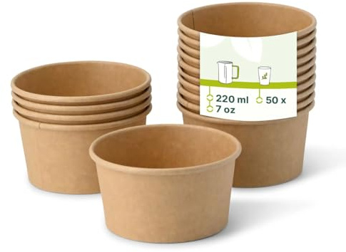 GREENBOX Eisbecher Pappe S (beschichtet) 150 ml, max. 220 ml, Ø 92 mm, braun