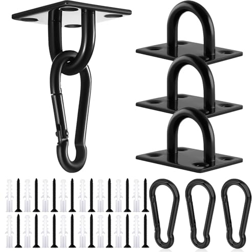 HOOPOE Gancio Soffitto,4 Pezzi Gancio da Soffitto,Piastra Oculare per Fissaggio a Parete e Soffitto