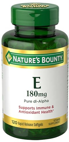 Nature's Bounty Vitamin E Pills and Supplement Softgels, Supports Antioxidant Health, 400iu, 120 Count