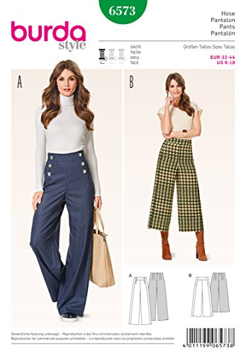 burdastyle Burda B6573 Schnittmuster Marlene-Hose, Culotte Gr. 32-44