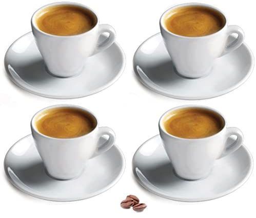 Cusinox White Porcelain Espresso Cup Sets for Espresso Coffee, 2 Oz