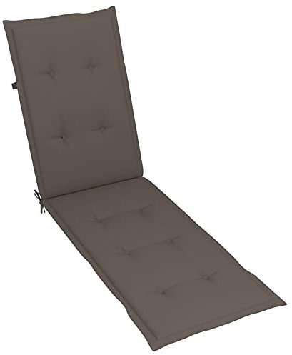 Tidyard Liegenauflagen Liegestuhl Auflage Stuhlauflage Deckchair Sonnenliege Liege Kissen Polster Polsterauflage Taupe (75+105) x50x4cm