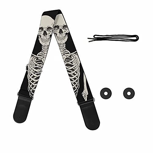 Pizding Starry Gitarrengurt, verstellbarer Schultergurt, Ersatz für Handtasche und Bass, totenkopf, One size