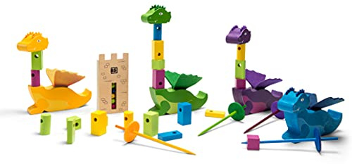 BS Toys Drachen-Stapel - Stapelspaß für kleine Ritter - Die ultimative Herausforderung - Ab 3 Jahren