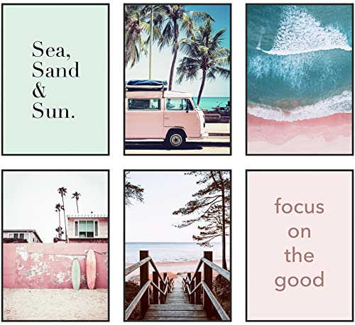 Hambient Tableau Decoration Murale Salon - Decoration Chambre - Tableaux, Posters et Arts Décoratifs - Deco Maison, Cuisine, Bureau (21 x 30 cm Sans Cadre, Surf Tropical Plage)