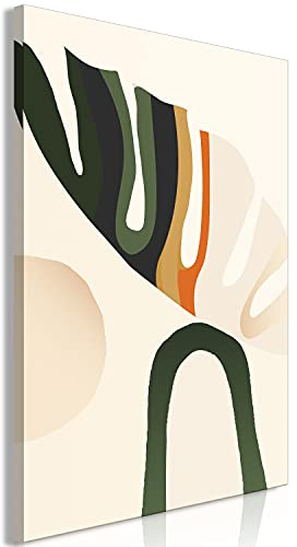 murando Cuadro Acústico Abstracto 60x90 cm espuma acústica absorbe el sonido aislamiento lienzo de 1 pieza Impresión Artística Decoración de Pared Imagen Hojas Monstera geométrico b-B-0651-b-a