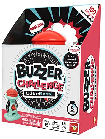 Rocco Giocattoli - Buzzer Challenge: Jeu de mots, connaissance générale et préparation à répondre - Jeu pour 2/4 joueurs à partir de 6 ans