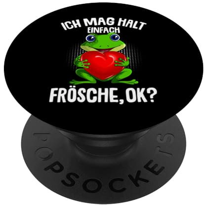 Frosch Ich mag halt Frösche Damen Kinder Mädchen PopSockets Klebender PopGrip