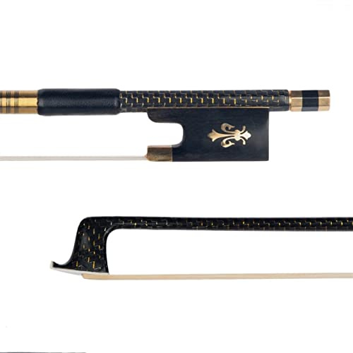 Geigenbogen Geige Bogen Gold Geflochtene Kohlefaser Fiddle Bogen Rundstäbchen Ebony Frosch Natural Mongolei Rosshaar