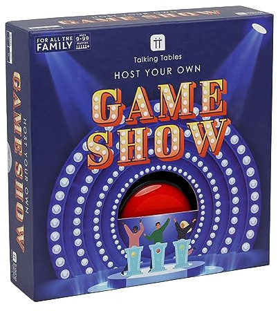 Talking Tables Host Your Own Gameshow Quiz Game with Buzzer Interactive and Fast Paced Fun for Friends & Family to play at Christmas, New Year or any Party Ideal Xmas Gift