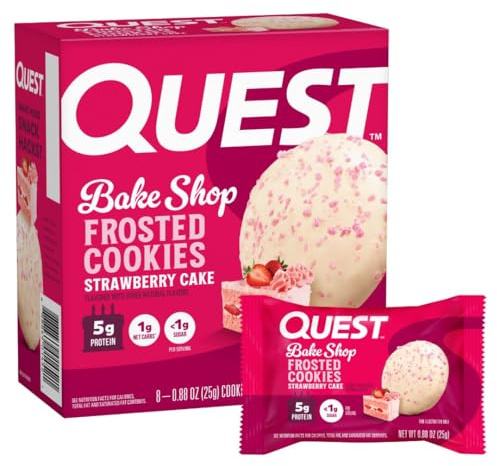 Quest Nutrition Protein Frosted Cookies (8x25g) (8x25g) Gâteau aux fraises - Aliments fonctionnels - En-cas protéinés