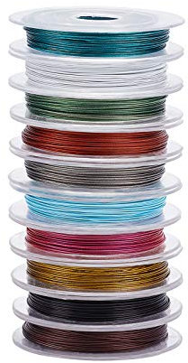 Edelstahl-Basteldraht, Draht zur Schmuckherstellung, 10 mm 0,38 mm Schmuckdraht, 10 Farben Perlendraht Metall-Basteldraht Edelstahl