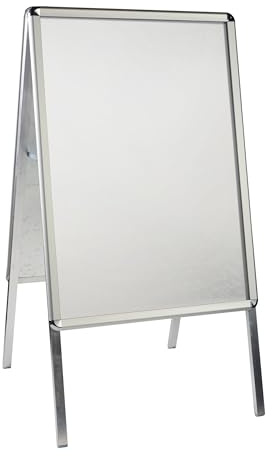 SPRINTIS Kundenstopper A1 Outdoor, silber, doppelseitigerPlakataufsteller 25 mm Profil & runde Ecken, Gehwegaufsteller außenfür Plakate 59,4 x 84,1 cm