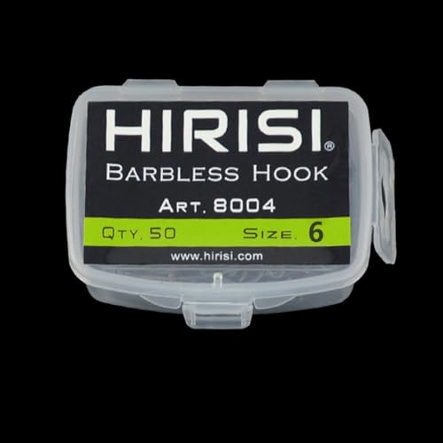 Fishing Gear Karpfenhaken mit gebogenem Schaft, ohne Widerhaken, für ernsthafte Angler, 50 Stück (Nr. 6)
