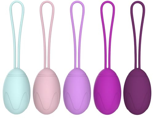 Pelvic Floor Trainer for Women, 5 Pcs Kegel Weights Set with Different Weights Reusable Kegel Balls for Pelvic Floor Muscle Restore & Strengthen, for Beginners & Advanced