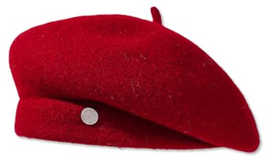 LumiSyne Baskenmütze Barett Damen Klassische Französischer Stil Wolle Mischung Einfarbig Mit Metall Dekoration Einstellbar Vintage Elegant Künstler Barret Maler Hut Leichte Warme Mütze Herbst Winter