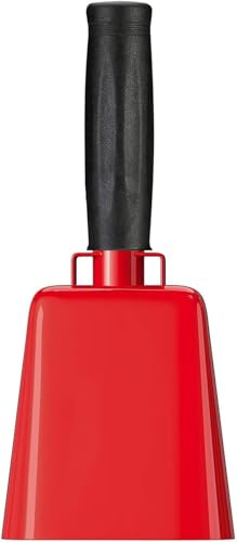 8’’ Steel Cow Bell with Handle, Noise Maker Cowbell, Cheering Loud Hand Call Bell for Sport Events Football Soccer Hockey Baseball Basketball Games Party Concert Graduations School Wedding Farm Ranch