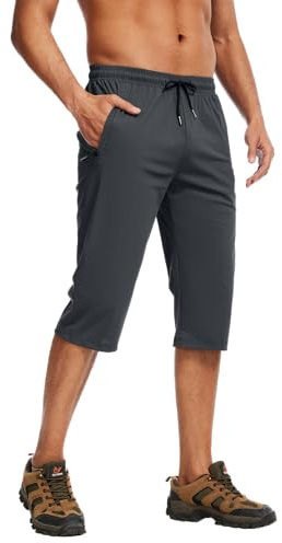 YAOHUOLE 3/4 Herren Wandershorts Dreiviertel Hose Sommer Schnelltrocknend Outdoorhose