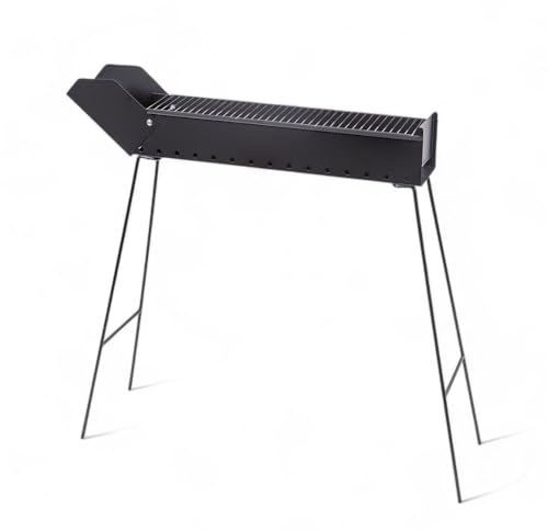 Briconess.com Barbecue a carbonella Portatile richiudibile cm 80x14x65h in Ferro Verniciato con Piedini stabili per Cottura spiedini