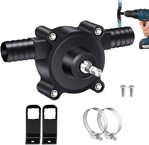 Portable Electric Drill Pump, Self-Priming Transfer Pump, Portable Hand Drill Pump Water Transfer Pump, Household Electric Well Hand Pump Water Transfer Pump for Water Gasoline Oil Diesels Fluid wwqd0