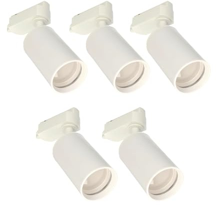 Jandei - Pack 5x Foco Carril Orientable para GU10, Monofásico 220V, Aluminio. Ideal para Iluminación Direccional en Hogares y Comercios. Bombilla No Incluída. (Blanco)