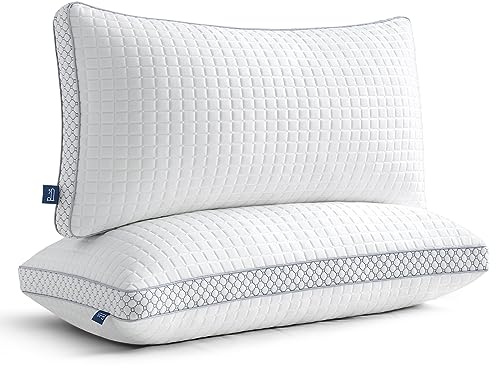 BedStory Kopfkissen 40x80 2er Set mit Verstellbarer Füllung | 950 g Polyesterfüllung pro Kissen, abnehmbarer Bezug mit Reißverschluss, waschbar und ideal als Hotel Kissen für Allergiker.