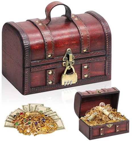 Spetsbst Schatztruhe aus Holz mit Schloss, Vintage Schatztruhe Geschenke