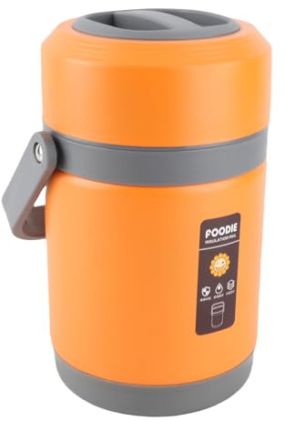 Xiuganpo Stufa Termica Pentola Portatile Per La Conservazione Del Calore A Temperatura Costante In Acciaio Inossidabile Per Casalinghe E Viaggiatori Capacità 2 Litri (ORANGE)