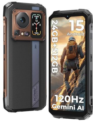 HOTWAV Cyber 16 Pro Rugged Smartphone Android 15-24GB+512GB/2TB TF/Octa-core Telefono Indistruttibile Cellulare Robusto, 6280mAh 6.6 HD+ 108MP+32MP+24MP, NFC/Face ID/OTG/GPS/Dual SIM 4G/IP68/IP69K