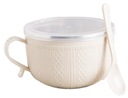 Genérico Suppentasse mit Deckel, 740 ml, Schüssel, Becher mit Deckel, großes Geschirr für Suppe – für Mittagessen, Sandwich-Nudeln, Reisen, Tee, Weihnachten, Kaffee,