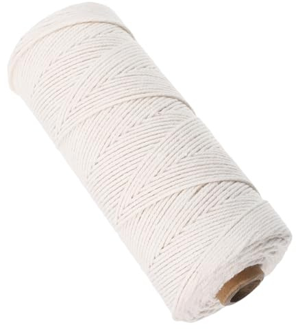 Baluue Corda di Cotone Macramè Intrecciata Naturale 15 MM 200 M per Decorazioni Fai da Te Spago da Macellaio per Cucina e Legatura Piante Corda Artigianale Resistente e Regolabile per