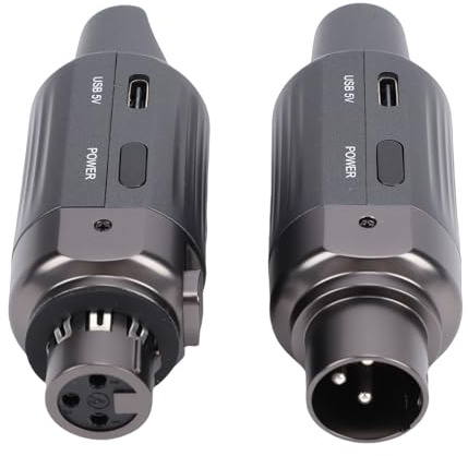 Eujgoov Set Ricevitore Trasmettitore Microfono Wireless 7 Canali 470-960 MHz Portata 30-50 M Batteria 800 MAh per Spettacoli Teatrali/pratica Quotidiana