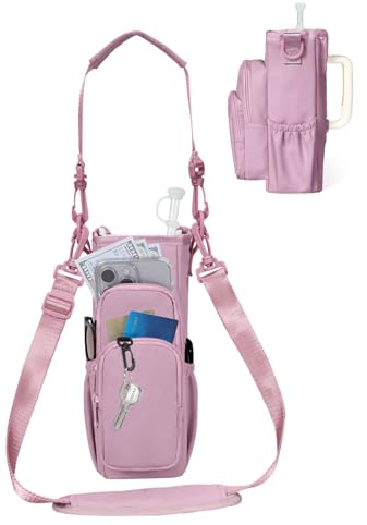 sportsnew Trinkflaschen-Tragetasche für Stanley Adventure Quencher 30oz & 40oz mit Taschen, Verstellbarem Schultergurt Wasserdicht, Leicht & Robust für Alltag, Wandern, Fitness & Hundespaziergänge
