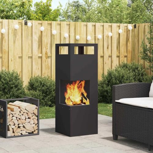 Generico Focolare Nero 35 x 35 x 100 cm Acciaio,Caminetti-858930