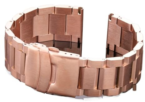 Run Ken Klockarmband I Rostfritt Stål Kvinnor Män Metall Länkarmband 18 Mm 20 22 24 Tillbehör Silver Rose Guld Svart(Rose Gold,24mm)
