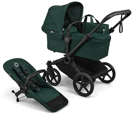 Bugaboo Donkey 6 Single, 2-in-1-Kinderwagen, für Neugeborene & Kleinkinder | umbaubar zum Doppel- und Zwillingskinderwagen, doppelter Stauraum und komfortable Einhand-Lenkung, Fern Green