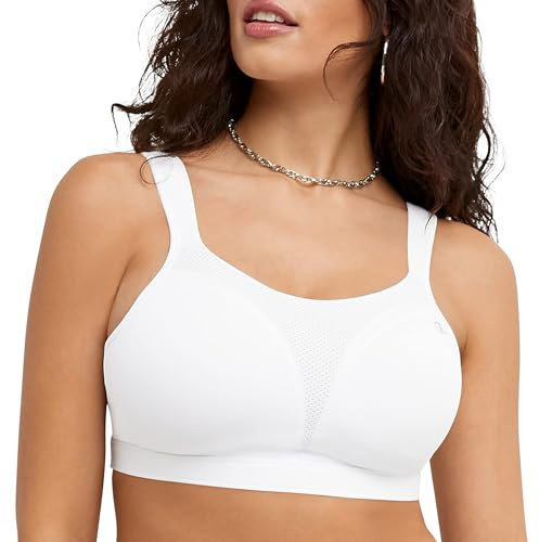 Champion Spot Comfort Women`s Full-Support Sports Bra, 1602, 36D, White