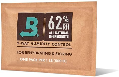 Boveda 62 % Humidor-Pakete – 2-Wege-Luftfeuchtigkeitskontrollpackungen – Größe 67 1 Stück – Zigarren-Luftbefeuchter-Zubehör – Feuchtigkeitspackungen – relative Luftfeuchtigkeitspackung – Humidor-Paket – Boveda Packs Luftfeuchtigkeitskontrolle | Einzeln verpackter Feuchtigkeitsabsorber für größere Vorratsbehälter – Zwei-Wege-Luftbefeuchter-Pack