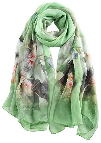 STORY OF SHANGHAI Seidenschal Damen 100% Seide, 30+ Farben XXL Blumen Seidentuch, Stola für Abendkleid Hochzeit, Seide Schal Halstuch, 175 * 110cm