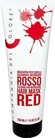 Compagnia Del Colore, Maschera Per Capelli Colorante Nutriente, Dona Riflessi Intensi e Brillanti, Maschera dalla Consistenza Compatta, Morbida e Facilmente Stendibile, Rosso, 250 ml
