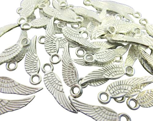 100 FLÜGEL Anhänger Engelsflügel 17x5mm Schutzengel Glücksbringer Metall
