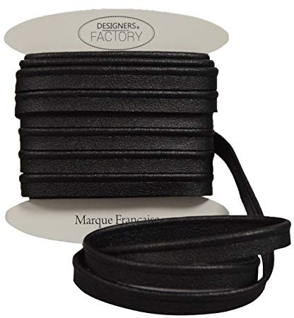 designers-factory Paspelband aus Kunstleder, Weiche schwarz matt-Kunstleder-Paspelband, gute Qualität (Par 10 mètres)