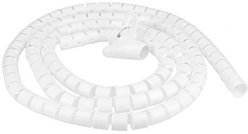 mumbi Kabelspirale, Flexibler Kabelschlauch, universal Kabelkanal, 2,5m - Ø 25mm, in Weiss